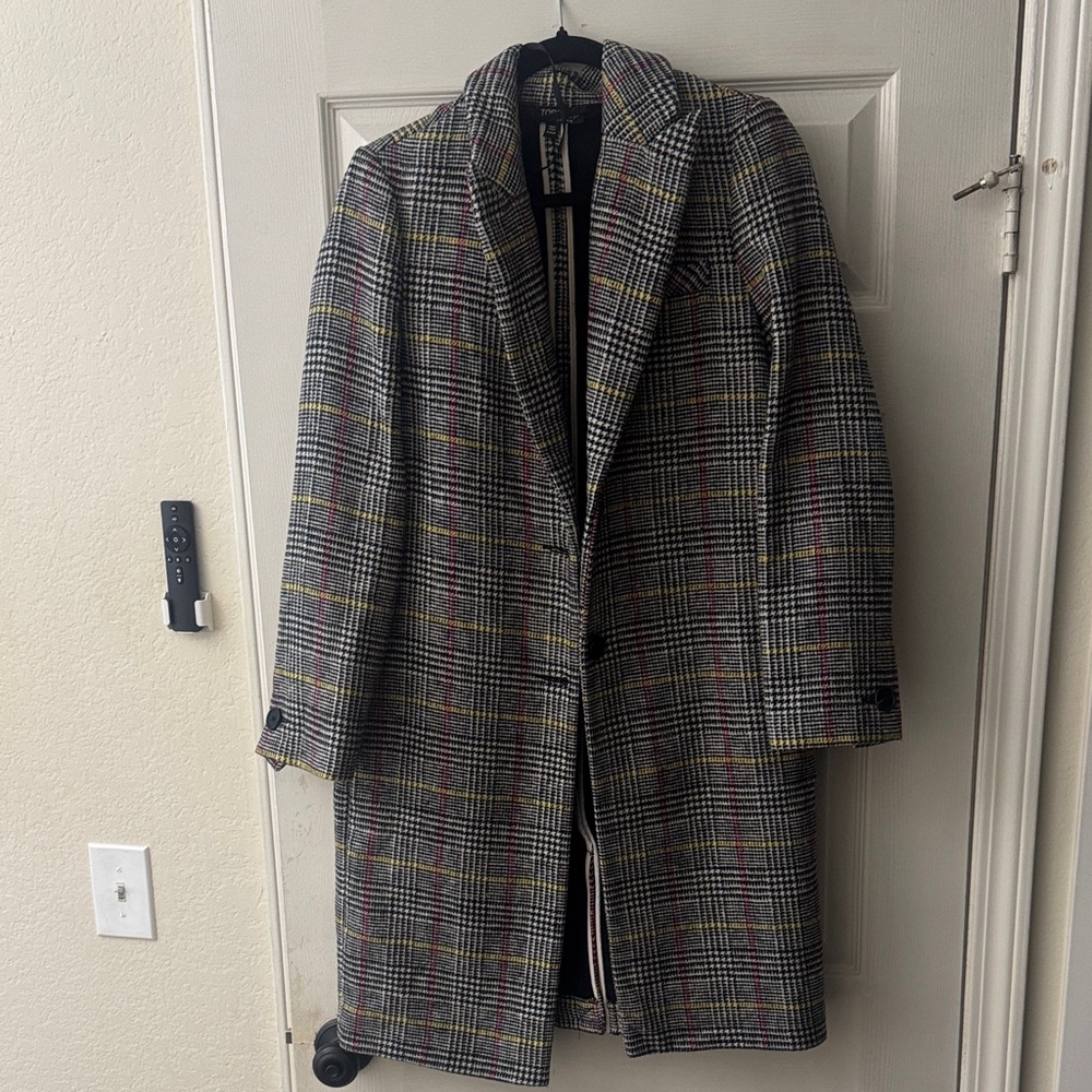 Topshop Women's Plaid Coat